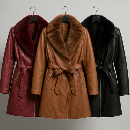 جكيت جلد مع فروة