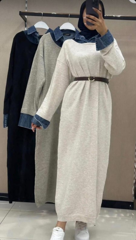 فستان صوف مع حبنز